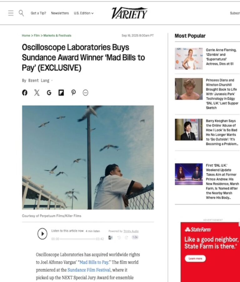 Variety, Mad Bills To Pay, Unapologetic Projects, Sundance